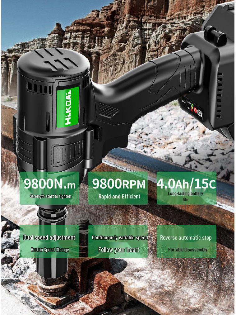 High Torque Brushless Impact Wrench, Rechargeable Lithium Battery, for Scaffolding, Woodworking, Auto Repair, and Socket Applications