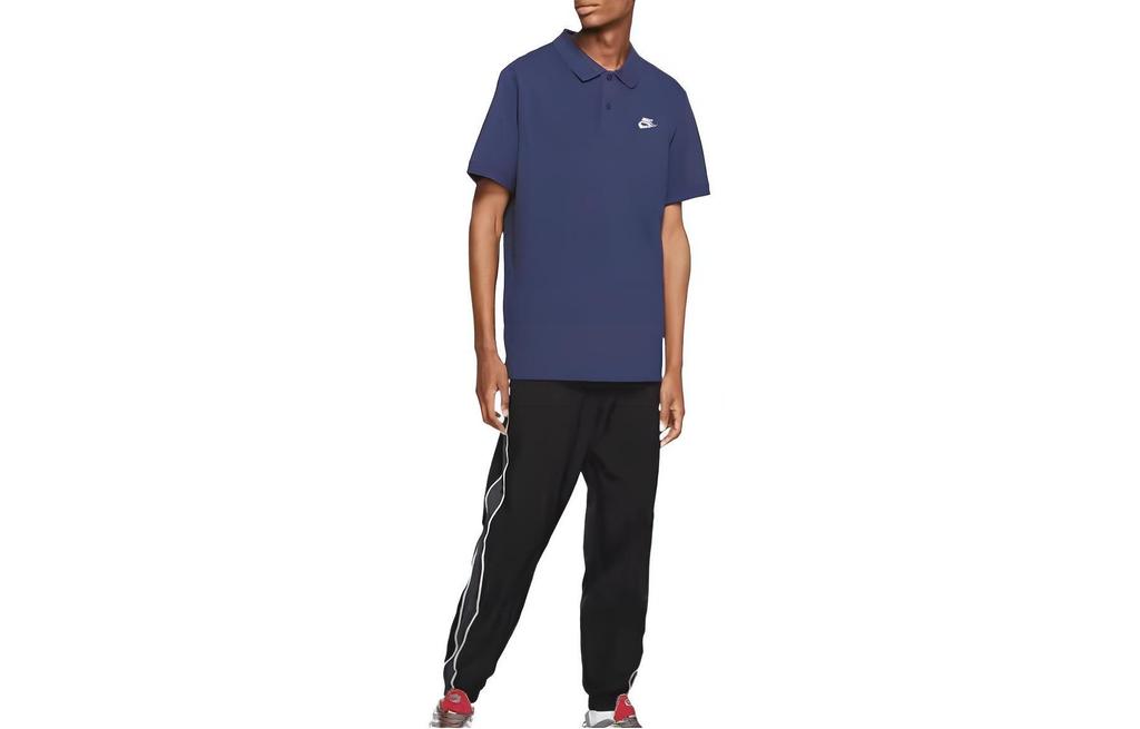 Nike Polo Shirts Men's Dark Blue Polo Collar Moderate Straight Fit CJ4457-410