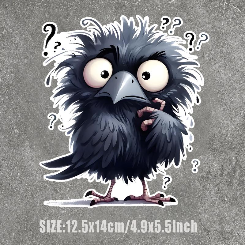 

Наклейка «Чорний ворон» Милі наклейки з мультфільмами для автомобіля Наклейка на подряпини Самоклеюча водонепроникна наклейка Декоративні аксесуари для мотоциклів білий