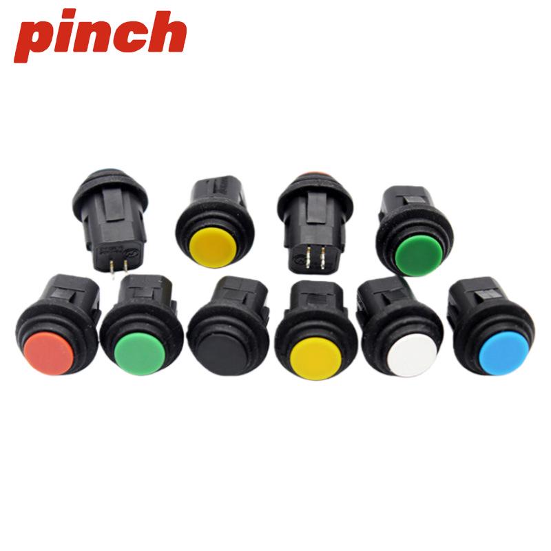 14MM Round Waterproof Snap-in Switch, 2-Pin, Normally Open, Self-Reset, Self-Locking Button