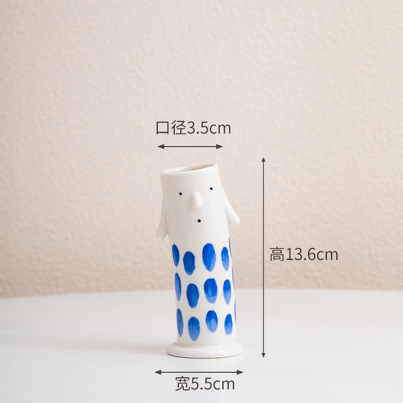 Ceramic Vase Cartoon Handmade Ceramic Crafts Coral Duct Family Lovely Vase Floral Arrangement Accessories Home Decoration