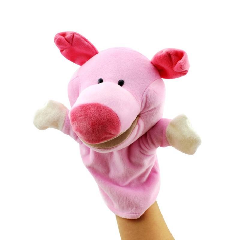 Wholesale Plush Toy Hand Puppet Cartoon Animal Doll With Movable Mouth Interactive Toy For Kindergarten And Parent-child Interaction 25cm Tall