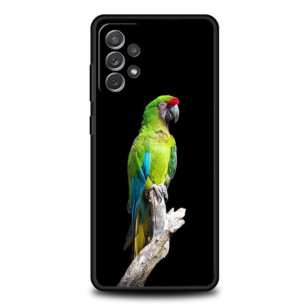 Parrot Bird Phone Case for Samsung A51 A71 A72 A21S A12 A11 A15 A25 A31 A41 A23 A33 A53 A73 A03S A05S A13 5G A35 A55 Cover