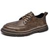 Men's Shoes Fashion Casual Leather Shoes British Style Lace-up Leather Shoes Retro Business Dress Small Leather Shoes