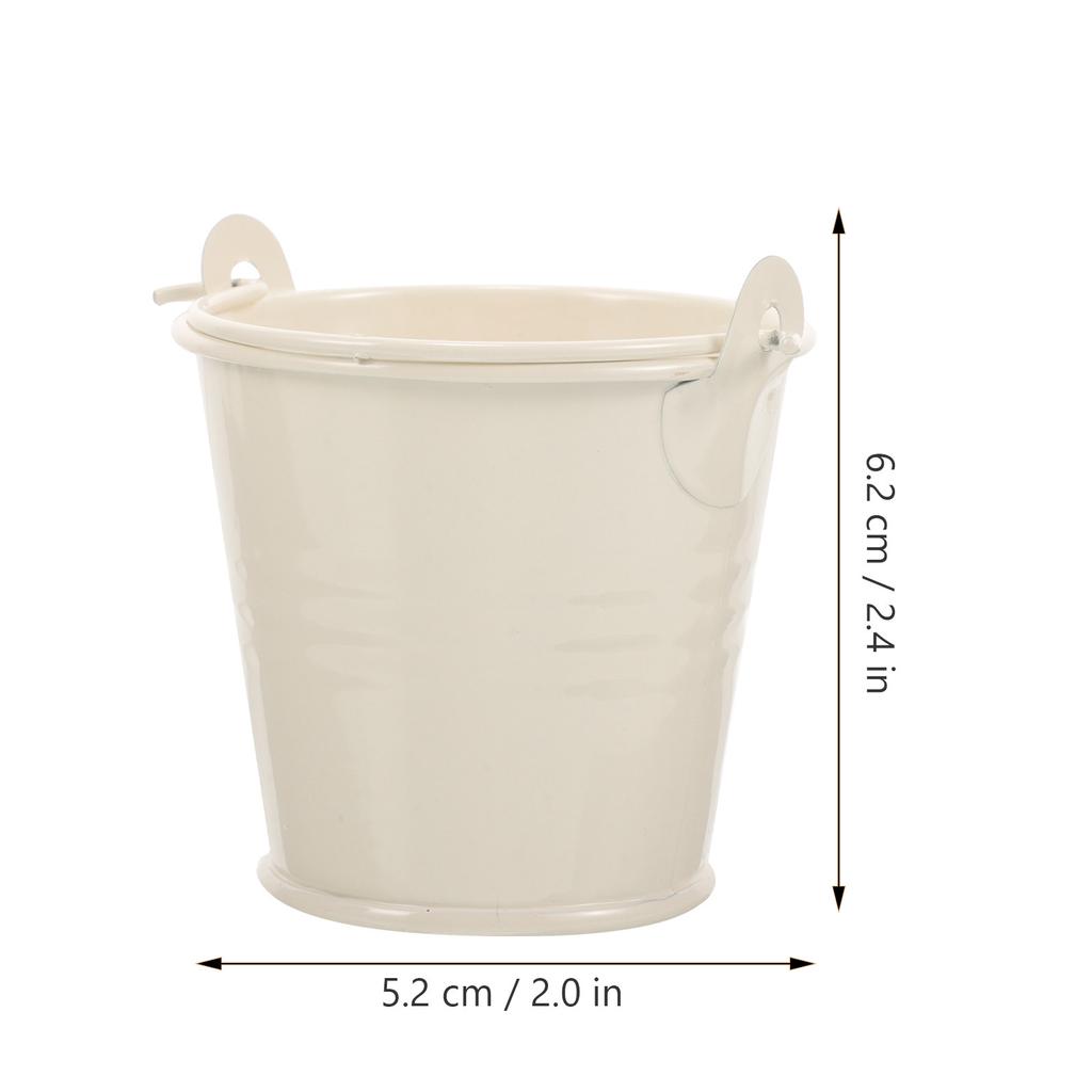 8Pcs Chic Mini Metal Tin Buckets Small Iron Buckets Flower Pot Planters Baskets DIY Wedding Centerpiece Organizer
