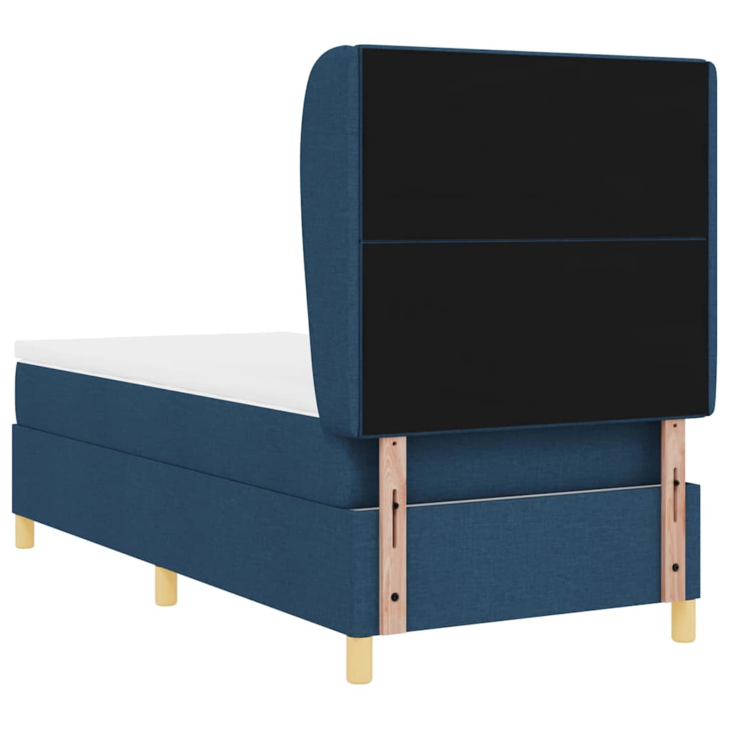 Boxspring bed with headboard Blue 190 x 90 cm Fabric