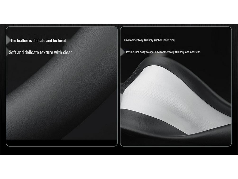 Volkswagen Passat Helårsäkta Läder Rattöverdrag, Ultratunt Universellt Passform Inredningstillbehör.