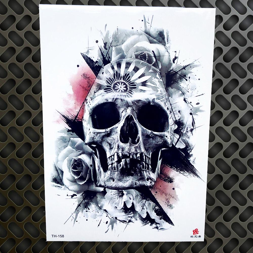 1PC Design Sexy Mask Temporary Tattoo Sticker Men Black Body Art Arm Waterproof