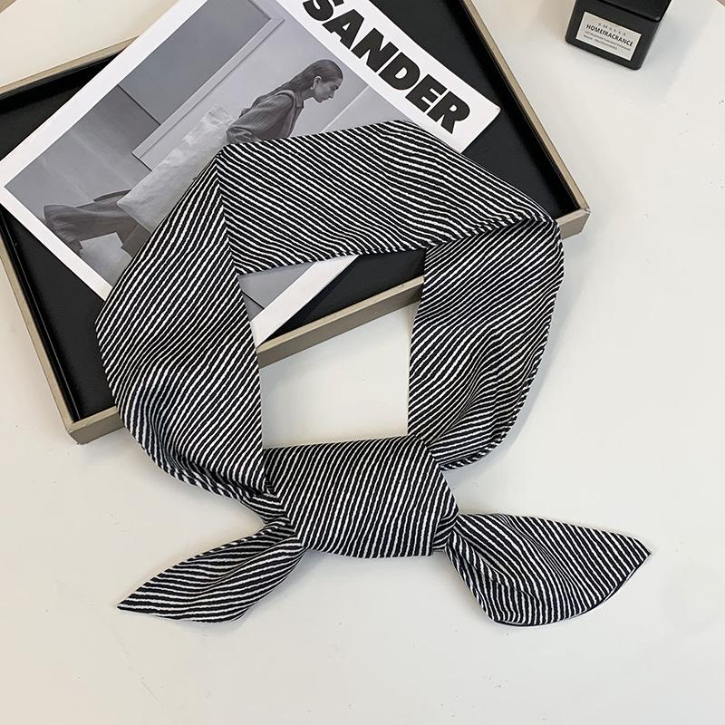 

Шелковый шарф, длинная полоса, ощущение высокого класса, острые углы, черно-белая саржа, большой стример, женский универсальный длинный шарф на весну и осень, шарф.