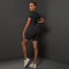 Seamless High-Elastic Yoga Two-Piece Set: Solid Color Peach Butt Short Sleeve and Shorts
