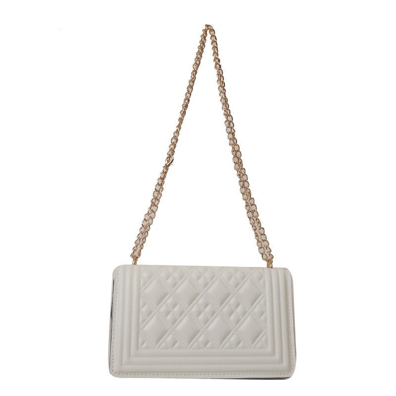 Trendy Chic Pu Leather Quilted Chain Shoulder Bag For Women 2023 Winter Fashion Small Square Bag