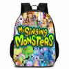 Zaino Scolastico per Bambini Ragazzi Ragazze - Carino Design Mostro Cartone Animato Tessuto Oxford Leggero Spallacci Imbottiti Traspiranti Grado
