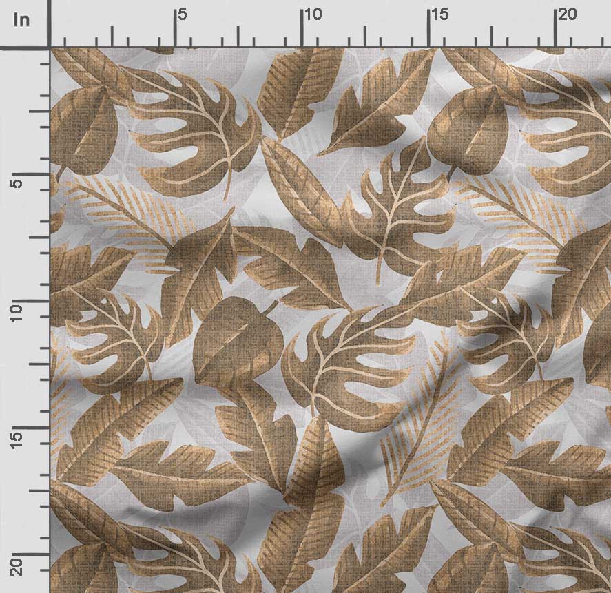 Soimoi Leaves Print,  Cotton Cambric, Quilting Fabric Sold by The Yard 42 Inch Wide, Medium Weight Cotton Fabric,