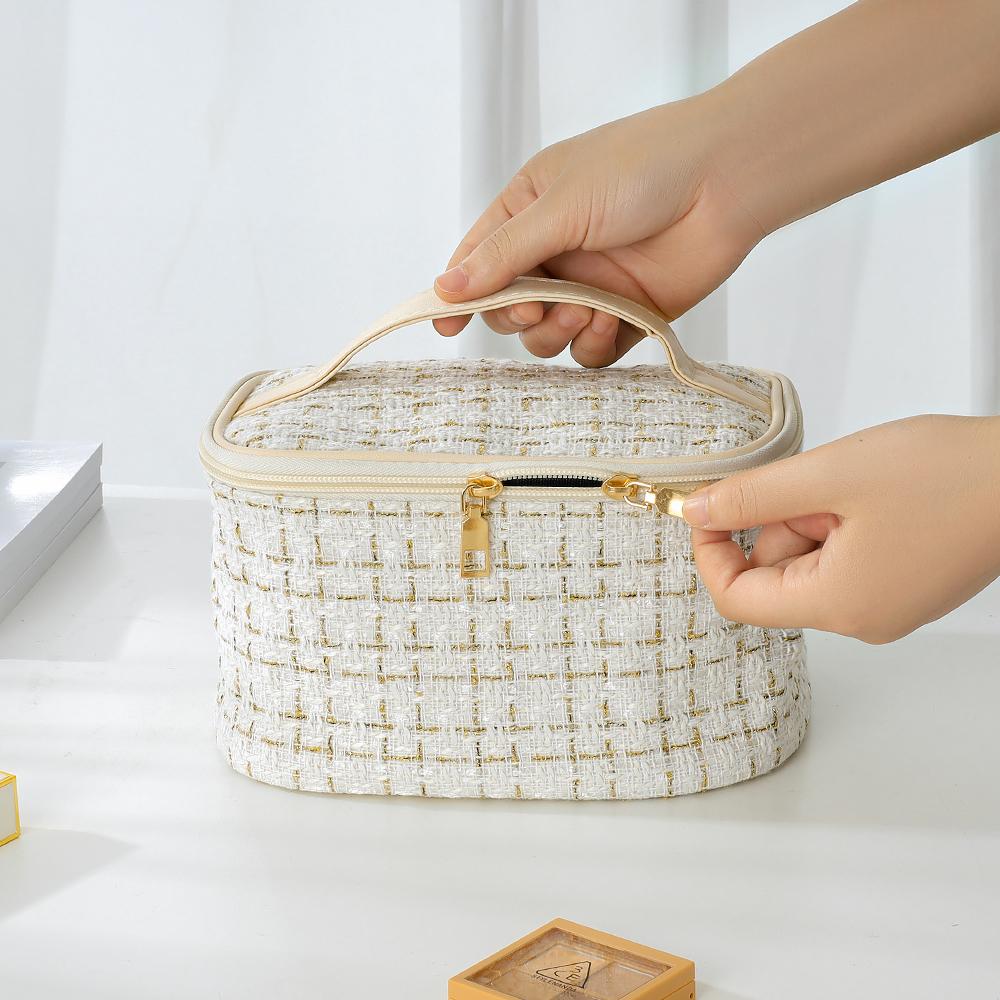 Comet Classic Tweed Large Capacity Cosmetic Pouch