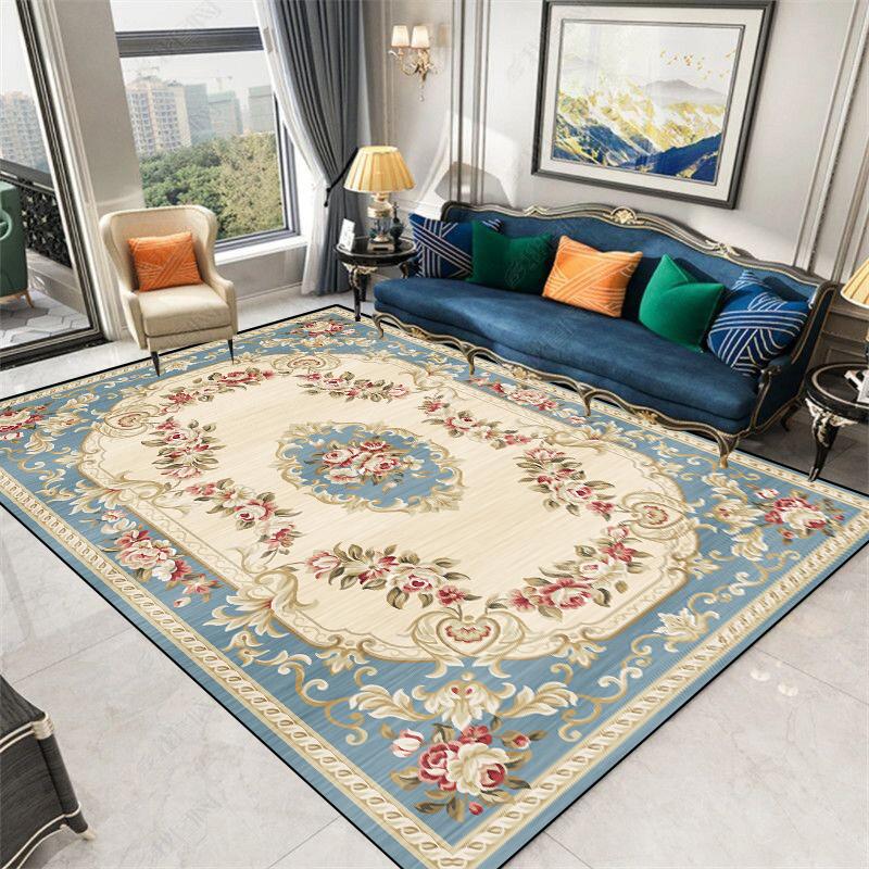European Luxury Frame Carpet Living Room Decoration Home Rugs Comfortable Non Slip Bedroom Large Rug Washable Coffee Table Mat
