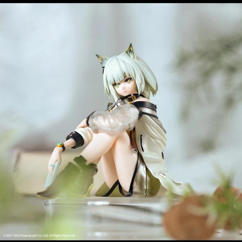 Anime Figure Arknights Kal'tsit Cute Cat Ear Sitting Girl PVC Instant Noodle Press Game Series Anime Character Collection 10CM