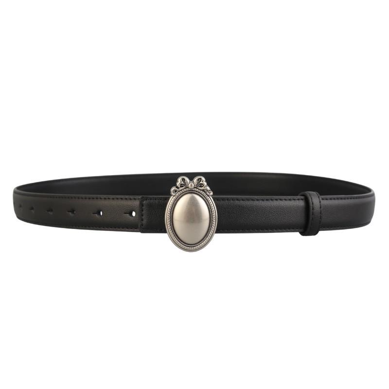 Slim Womens Leather Belt With Alloy Pin Buckle Minimalist Waist Cincher Casual Office Wear
