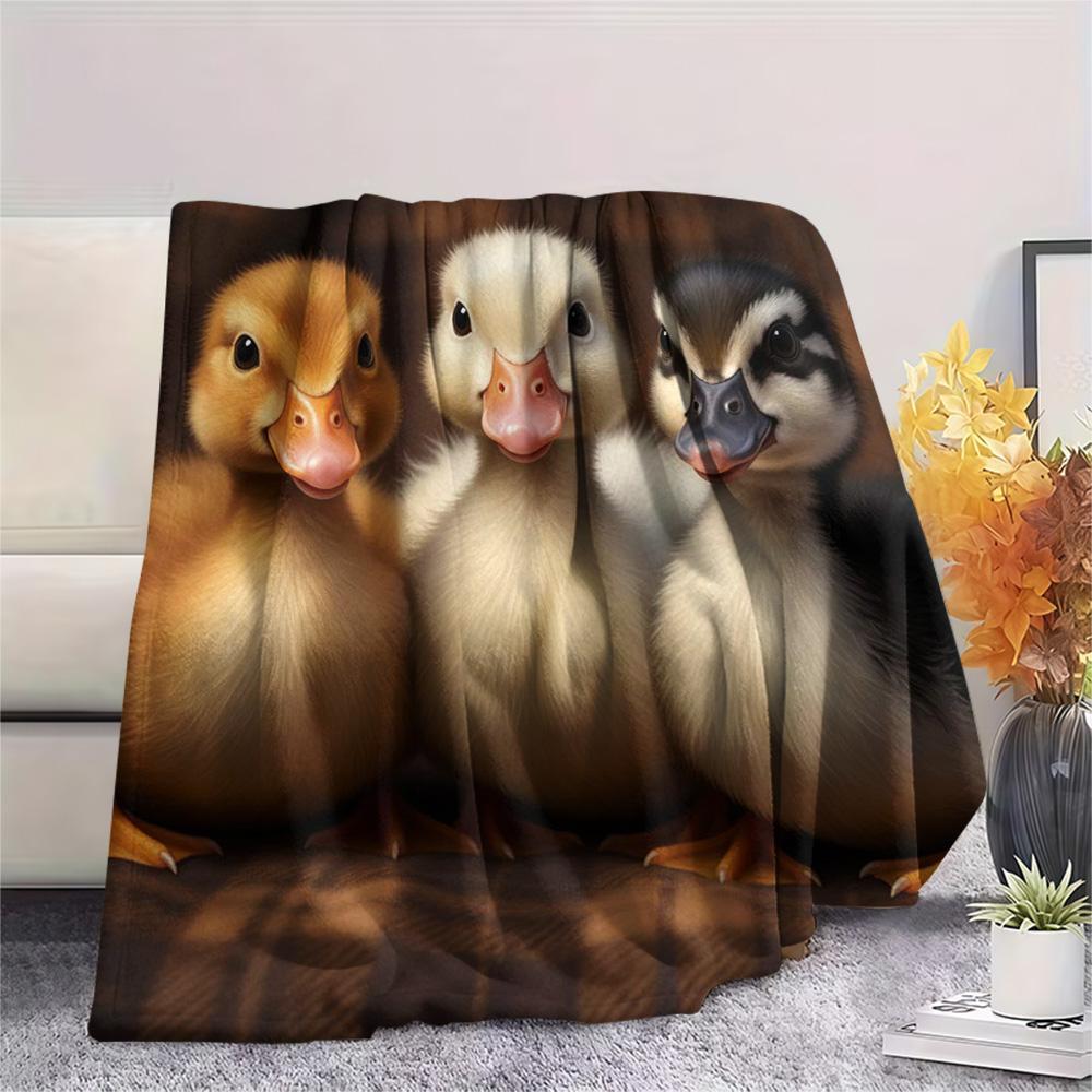 1PC Three animals Print Flannel Blanket, High quality Comfortable for All Seasons, Home Decor, Warmth and Comfort