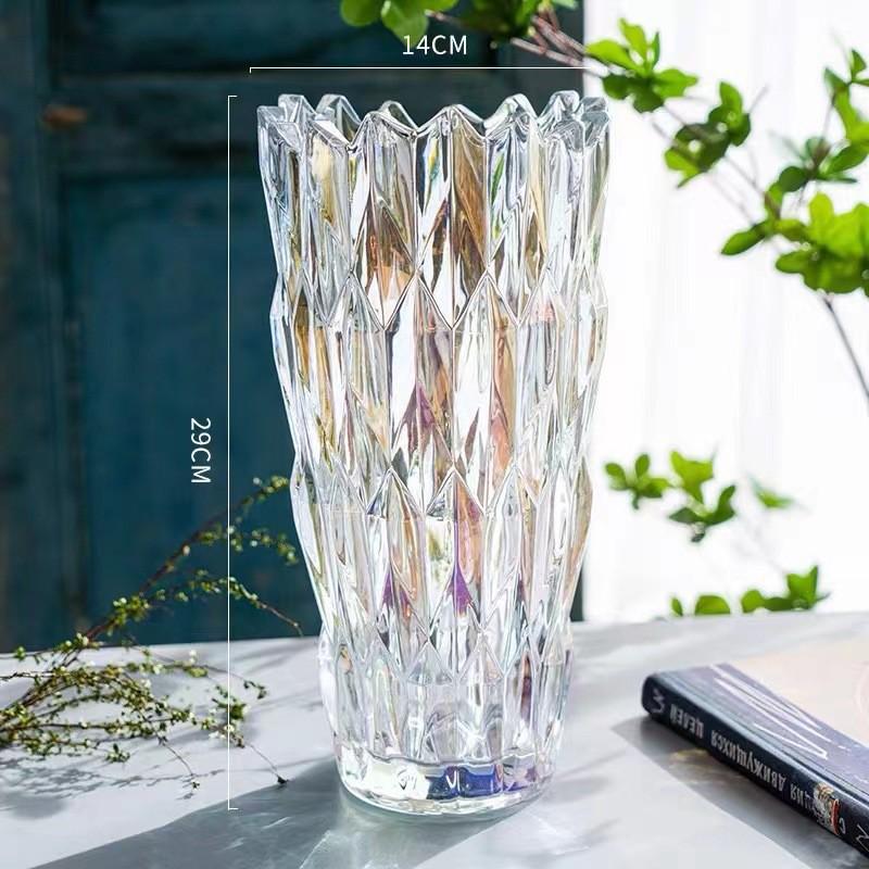 High-End Transparent Glass Crystal Vase for Fresh Flower Arrangements