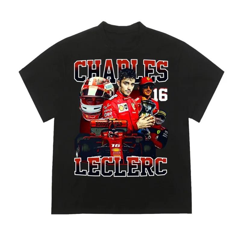 Футболка MADARTIST Charles Leclerc F1 Racer Vintage Washed с коротким рукавом S