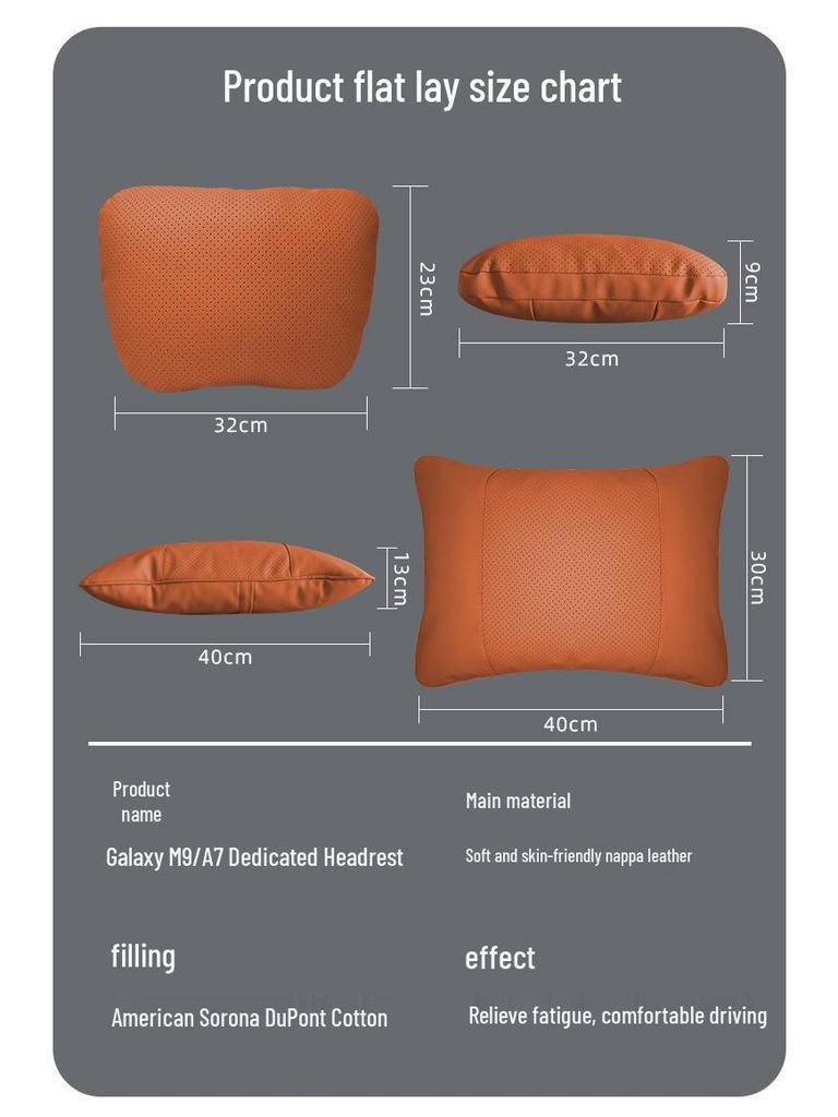 Galaxy M9/A7 Headrest Cushion & Lumbar Support - Original Car Color Interior Upgrade
