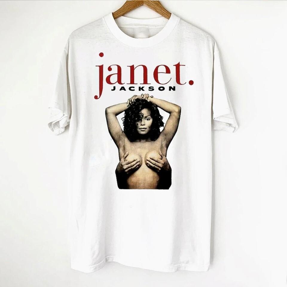 Винтажная белая хлопковая футболка Janet Jackson Palau Sant Jordi Barcelona Tour KN121 L