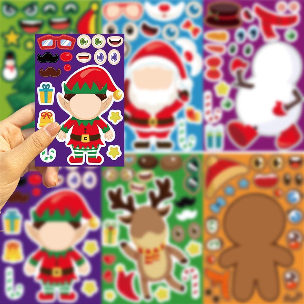 8 Cartoon Anime Character Puzzle Stickers, DIY Handicrafts, Reusable Stickers