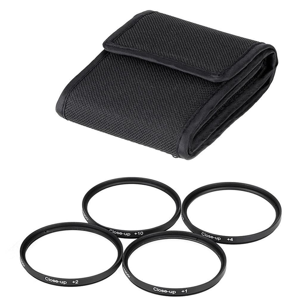 Homyl Filter Kit 1 2 4 10 Macro Conversion Lens with Lens Filter Pouch for Digital Camera Professionals 67mm 4-Piece Close-Up + + + + -