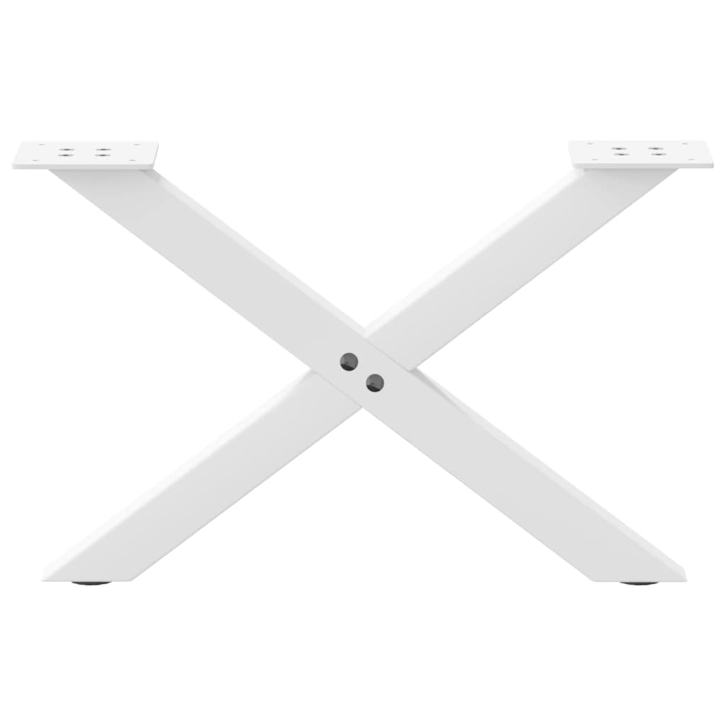 Vidaxl Coffee Table Legs, 2 Pcs, White, 60X(30-31) Cm, Steel