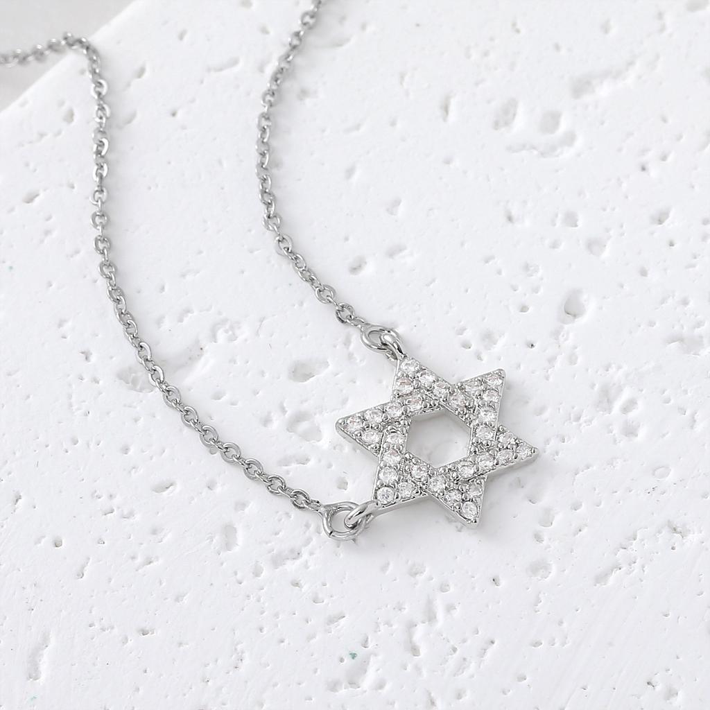 Hexagram Necklace for Men - Simple and Versatile, Fashionable and Unique. Hexagonal Star Necklace for Women.