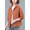Casual Mom Long Sleeve Shirt 2025 Spring and Autumn Top New Solid Color Loose Thin Jacket for Women