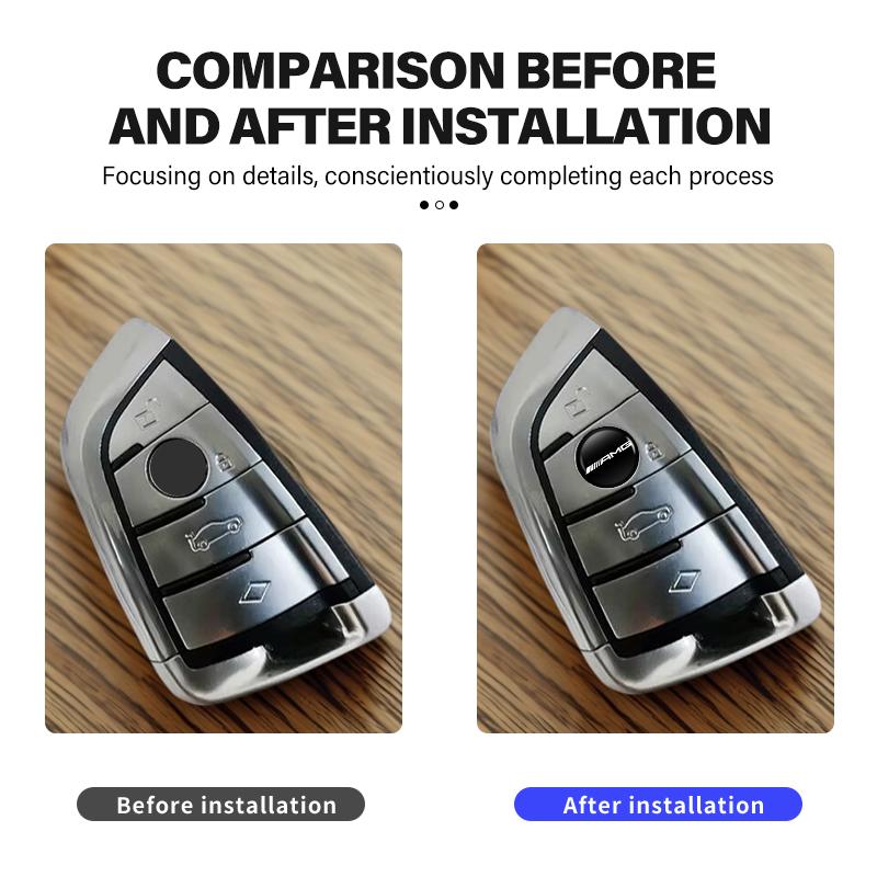 For Mercedes Benz Car Remote Key Sticker Aluminum Emblem Decoration Decal AMG A B C E S G Class A180 CLK CLA GLE GLC W212 C200