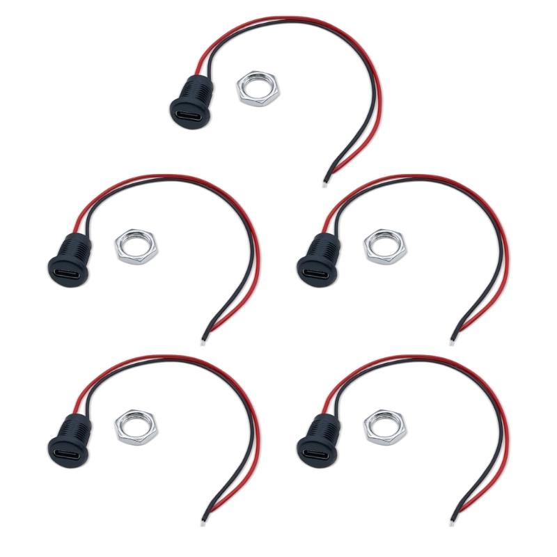 

5 шт. Водонепроникний гніздовий роз єм, гніздо для зарядки, гніздо USB Type C, 2-контактний роз єм, вилка для зарядного пристрою