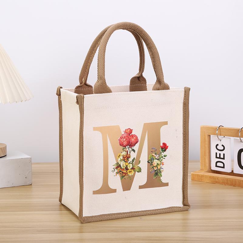 New Canvas Handbag Tourist Picnic Storage Bag Simple and Large Capacity Tote Bag