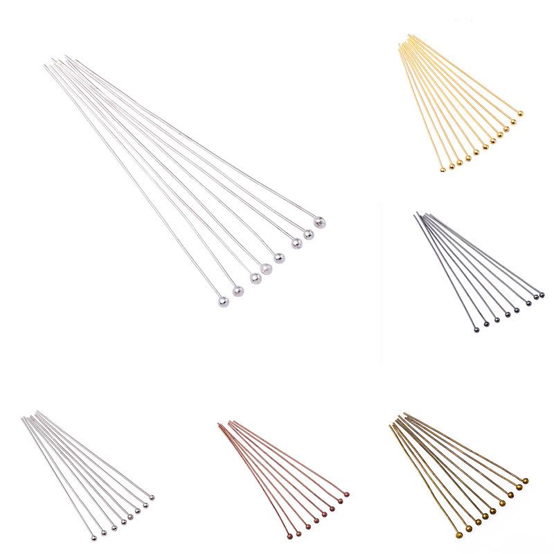 200Pcs Metal Ball Head Pins Gold Silver Durable Rustproof For Diy Jewelry Making Earring Necklace Craft Projects