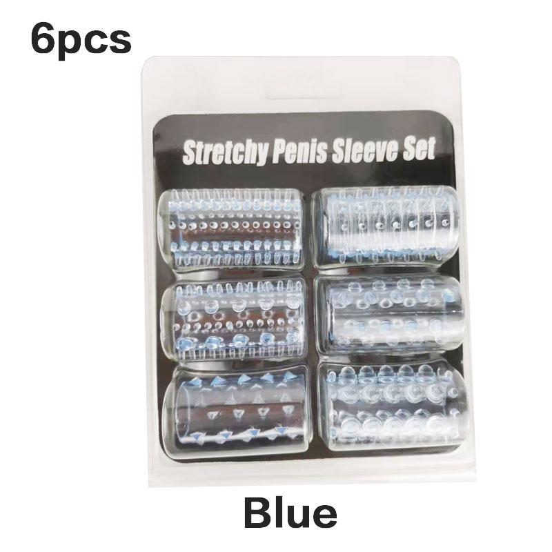 WAKEWAY 6Pcs/7Pcs Cock Ring Penis Enlarge Sleeve Lock Semen Sex Toys for Men Delay Ejaculation Cockring Sex Products Adult