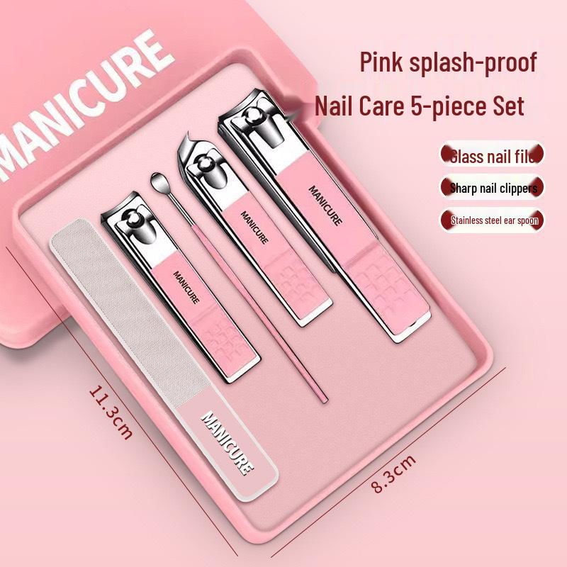 Anti-Splash Angled Nail Clipper Set with Gift Box - Home Beauty Manicure Tool
