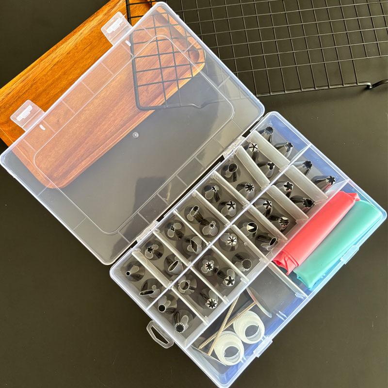 Stainless Steel Decorating Nozzle Bag Boxed Bean Cookie Puff Squeezing Nozzle Novice Diy Cream Cake Decorating Tool