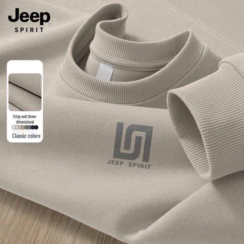 

JEEP SPIRIT Men s Fall 2025 Crest Logo Round Neck Sweatshirt 3XL