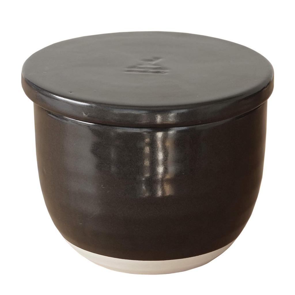 Kamoshika Douguten Ceramic Rice Container, 1.5-cup Capacity, Made In Japan, Banko Ware, Microwave-Safe, Regular Size (Black)