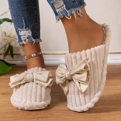 Plus Size 43 Bowknot Slippers Women's Spring - Cotton