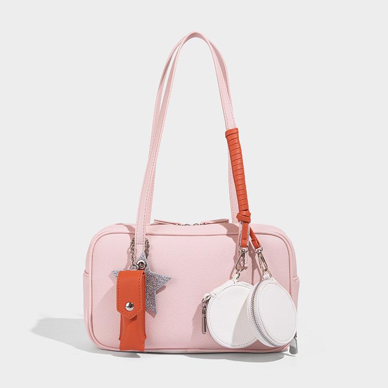 2025 New Women's Bag High-End Niche Boston Bag Simple Versatile Underarm Bowling Bag