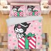 Sanrio Series Kuromi Duvet Bedding Set for Children King Size Luxury Cover 100% Polyester 3-Piece Christmas Gifts Home Decor