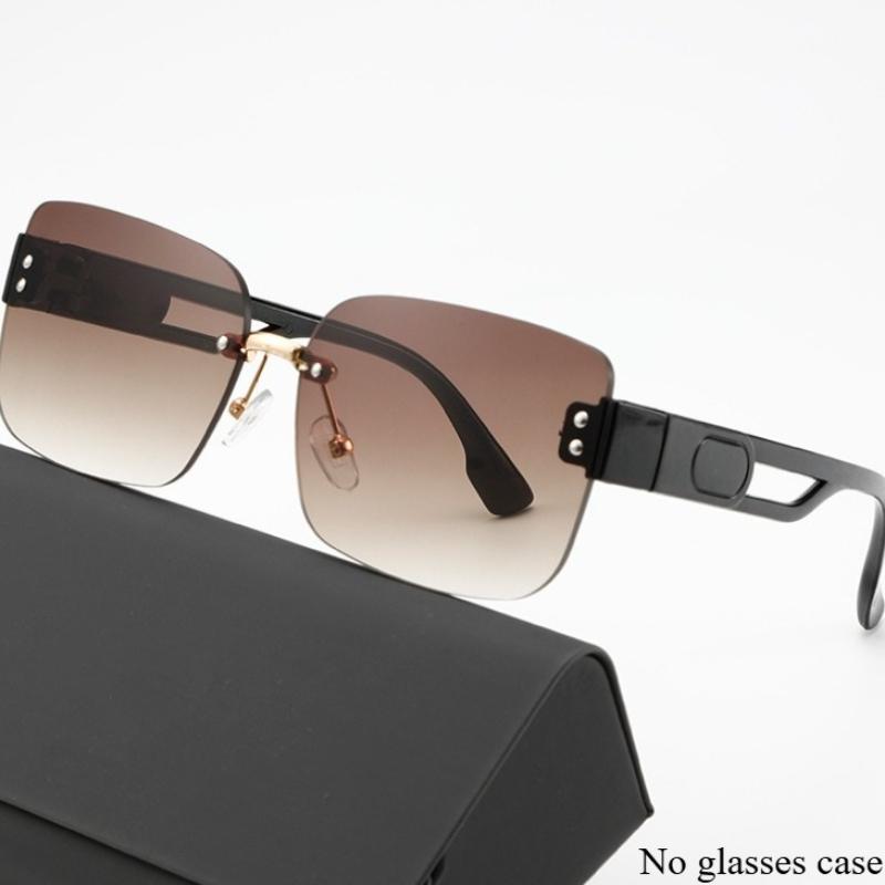 5PCS Frameless Square Frame Sunglasses for Women Metal Fashion Retro Shades for Men