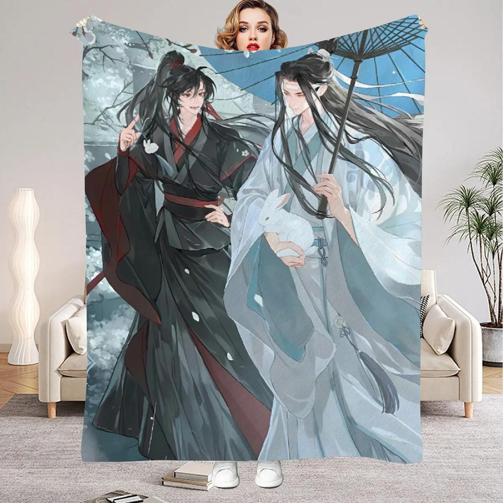 Modaozushi W&L Printed Flannel Blanket for Home Living Room Bedroom Decor New Year Christmas Gift for Kids