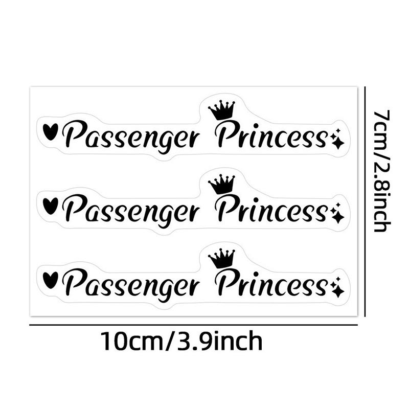 3Pc/Sheet Transparent Passenger Princess Hello Beautiful Hello Gorgeous Rearview Mirror Decal Car Ornament Car Mirror Sticker