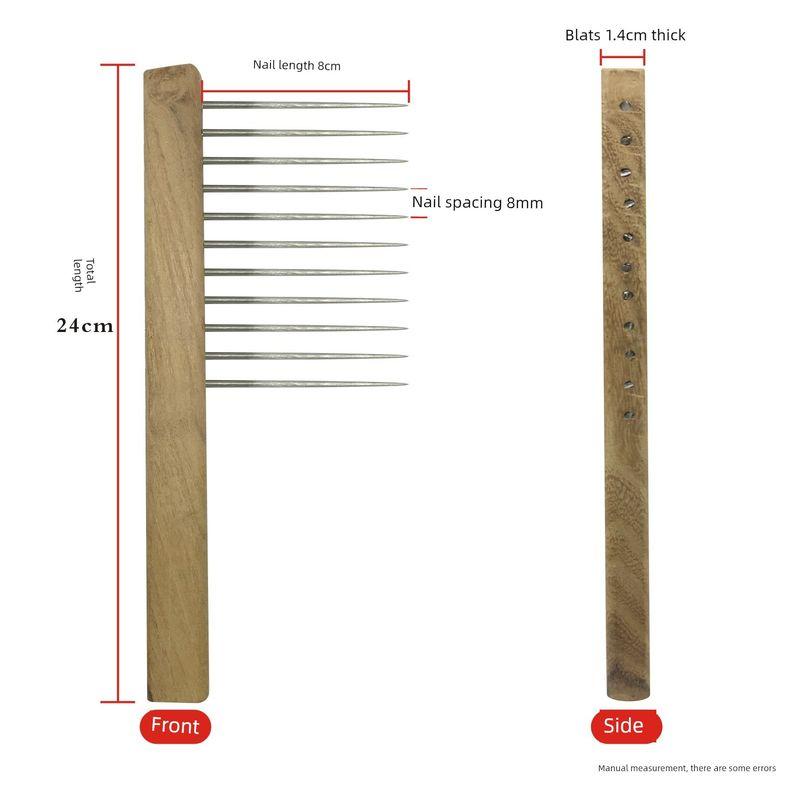 

Пластина для парика Больше размеров Стальной гвоздь Инструмент для вытягивания волос Двусторонняя расческа с мелкими зубьями Инструмент для стрижки волос Аксессуары для парика Накладка для кожи 24*8 single row nail comb 1