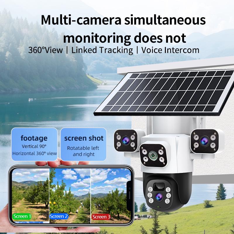 Ultra HD 6MP Outdoor 4G Solar WiFi Camera with Triple Lens