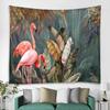 Flamingo Green plant tapestry Bathroom Hawaii Flower  Printing Cactus Succulent Shower Selva Hanging Cloth Home Decor Tapestry