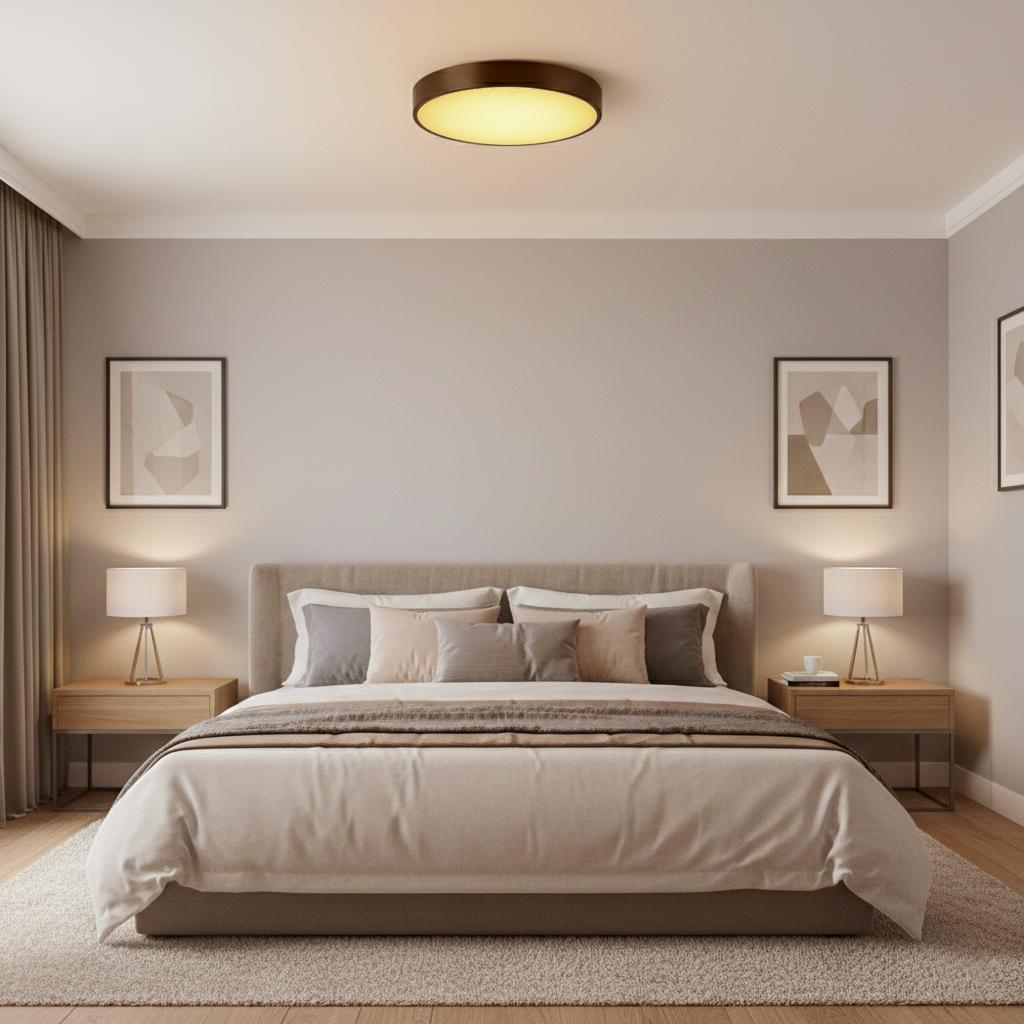 Rund LED-taklampa 40 cm neutralvit 24W modern Rund LED-taklampa svart 40 cm - varmvit